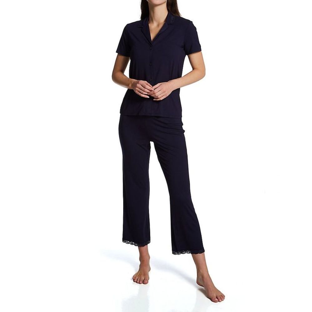 Natori Feathers Essentials Pajama Set -  Night Blue  S76029